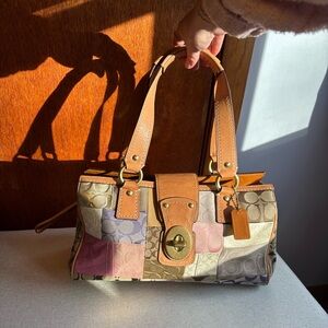 Vintage Coach Signature Patchwork Shoulder Bag